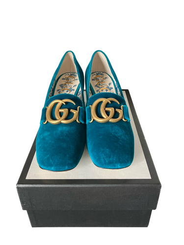 Gucci Blue pavone style size 38